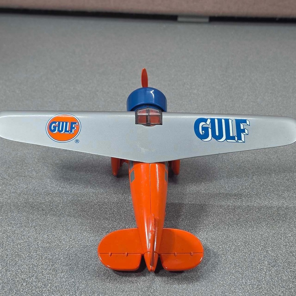 Gulf Oil Diecast Airplane Orange Excellent Propeller Limited Vintage Plane Toy